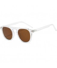 Vintage Fashion Rivets Embellished Frame Jelly Color High Fashion Sunglasses