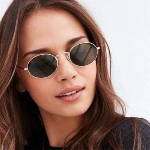 Oval Frame Vintage Design Colorful Lens High Fashion Women Sunglasses