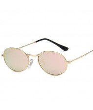 Oval Frame Vintage Design Colorful Lens High Fashion Women Sunglasses