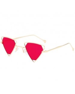 6 Colors Available Unique Trangle Frame Punk Fashion Women/ Men Sunglasses