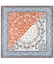 4 Colors Available Vintage Flowers Prints Office Lady Fashion 60*60 cm Artificial Silk Square Women Scarf