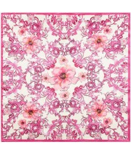 3 Colors Available Chinese Porcelain Flowers Pattern 60*60 cm Square Women Artificial Silk Scarf