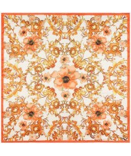 3 Colors Available Chinese Porcelain Flowers Pattern 60*60 cm Square Women Artificial Silk Scarf