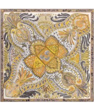 6 Colors Available U.S. High Fashion Prosperous Floral Pattern 130*130 cm Satin Texture Square Women Scarf