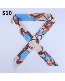 Slim Style High Fashion Prints Artificial Silk Women Scarf