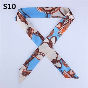 Slim Style High Fashion Prints Artificial Silk Women Scarf