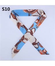 Slim Style High Fashion Prints Artificial Silk Women Scarf