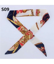 Slim Style High Fashion Prints Artificial Silk Women Scarf