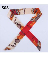 Slim Style High Fashion Prints Artificial Silk Women Scarf