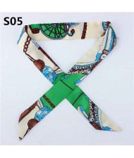 Slim Style High Fashion Prints Artificial Silk Women Scarf