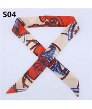 Slim Style High Fashion Prints Artificial Silk Women Scarf