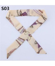 Slim Style High Fashion Prints Artificial Silk Women Scarf