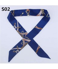 Slim Style High Fashion Prints Artificial Silk Women Scarf