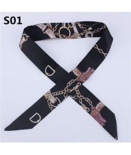 Slim Style High Fashion Prints Artificial Silk Women Scarf