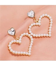 Sweet Pearl Fashion Heart Design Women Alloy Earrings