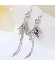 Leaves Korean Fashion Tassel Chains Design Women Earrings