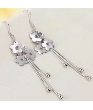 Tiny Cute Flowers Beads Tassel Korean Fashion Women Earrings