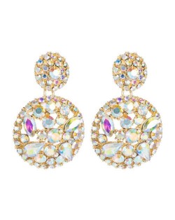 Super Shining Bejeweled Fashion Women Rounds Design Costume Stud Earrings
