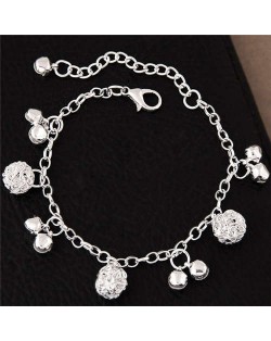Weaving Ball and Bells Pendants Korean Fashion Alloy Bracelet