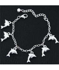 Dolphins Pendant Korean Fashion Women Alloy Bracelet