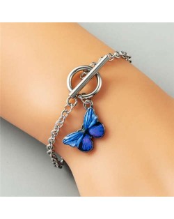 Vivid Butterfly Pendant High Fashion Friend-ship Bracelet - Royal Blue