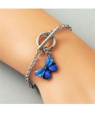 Vivid Butterfly Pendant High Fashion Friend-ship Bracelet - Royal Blue