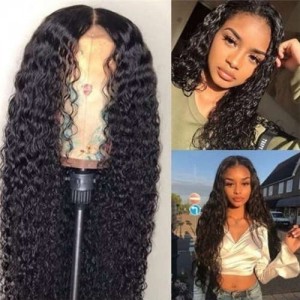 African Style Middle Side Part Water Wave Long Hair High Fashion Women Synthetic Wig