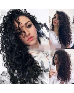 African Curly Style Fluffy Long Hair Internet Celebrity Preferred High Fashion Women Synthetic Wig