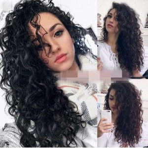 African Curly Style Fluffy Long Hair Internet Celebrity Preferred High Fashion Women Synthetic Wig