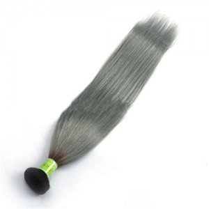 1 Bundle 1b/Gray Gradient Color Straight Virgin Human Hair Weaves/ Wefts