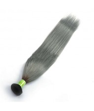 1 Bundle 1b/Gray Gradient Color Straight Virgin Human Hair Weaves/ Wefts