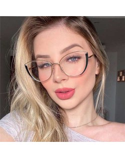 6 Colors Available Cat Eye Frame Design High Fashion Women Plain Glasses