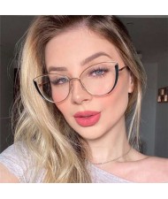 6 Colors Available Cat Eye Frame Design High Fashion Women Plain Glasses