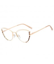 6 Colors Available Cat Eye Frame Design High Fashion Women Plain Glasses