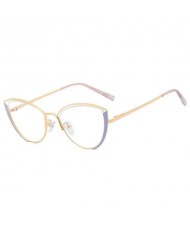 6 Colors Available Cat Eye Frame Design High Fashion Women Plain Glasses