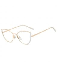 6 Colors Available Cat Eye Frame Design High Fashion Women Plain Glasses
