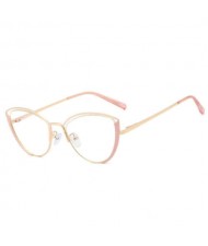 6 Colors Available Cat Eye Frame Design High Fashion Women Plain Glasses