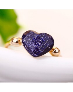 Black Peach Heart 18K Rose Gold Party Ring