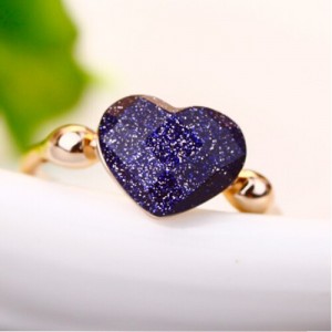 Fashion Peach Heart 18K Rose Gold Party Ring