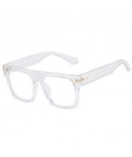 6 Colors Available Bold Frame Design Office Lady Fashion Women Plain Glasses