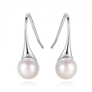Elegant Pearl Fashion 925 Sterling Silver Women Earrings