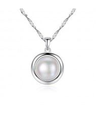 Elegant Pearl Pendant 925 Sterling Silver Women Necklace/ Bridal Necklace