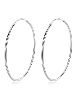 U.S. High Fashion Big Hoop Design 925 Sterling Silver Women Hoop Earrings