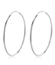 U.S. High Fashion Big Hoop Design 925 Sterling Silver Women Hoop Earrings