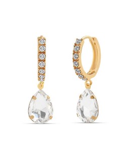 French Style Waterdrop Internet Celebrity Fashion Women Earrings - White