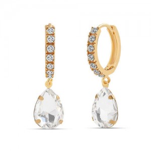 French Style Waterdrop Internet Celebrity Fashion Women Earrings - White