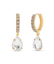 French Style Waterdrop Internet Celebrity Fashion Women Earrings - White