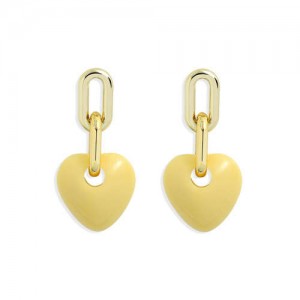 Korean Fashion Mini-heart Model Preferred Quality Costume Women Earrings - Yellow