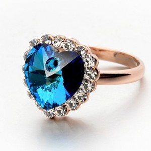 Heart Of Ocean Sapphire 18K Rose Gold Ring