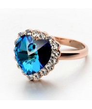 Heart Of Ocean Sapphire 18K Rose Gold Ring